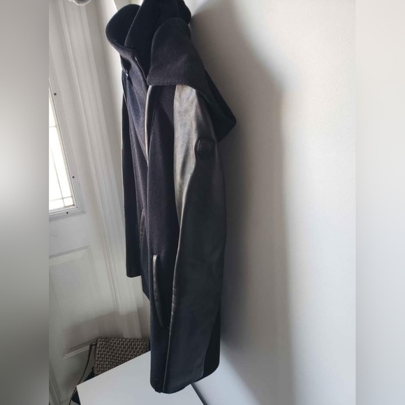 Rudsak winter wool coat with leather sleeves - Picture 4 of 7